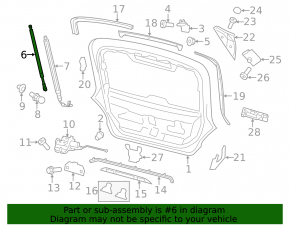 Shock absorber trunk door left Porsche Panamera 10-16