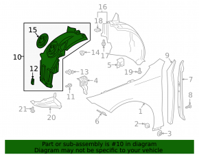 Front left fender liner for Mercedes A-class V177 19-22