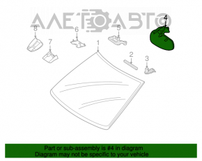 Mercedes W221 interior mirror, gray, with control, auto-dimming