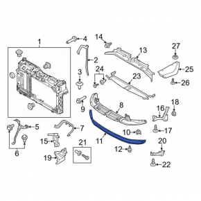 Front bumper lip central Ford Fiesta 14-19 rest