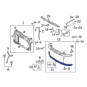 Front bumper lip central Ford Fiesta 14-19 rest