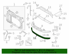 Front bumper lip central Ford Fiesta 14-19 rest