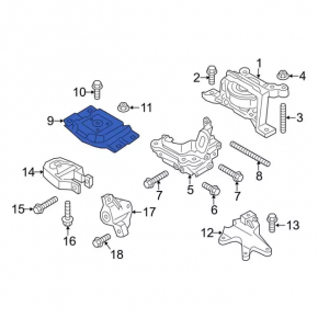 Engine mount left Ford Escape MK3 15-19 2.5 2.0T 1.5