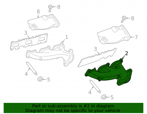 Left exhaust manifold for Ford Mustang mk6 15-17 3.7, rusty
