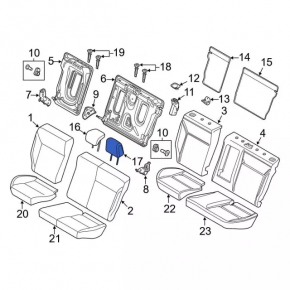 Headrest rear left Ford Focus mk3 15-18 rest, type 1, cloth black