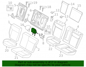 Headrest rear left Ford Focus mk3 15-18 rest, type 1, cloth black