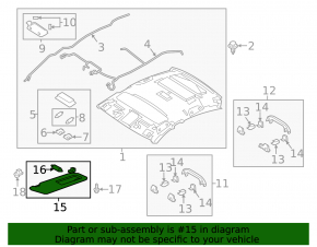 Right visor for Mazda 6 14-17, gray, without backlight, without hook