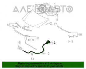 Mazda6 03-08 hood release cable