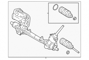 Ford Edge 19-24 electric steering rack R20, R19, R18, without rods