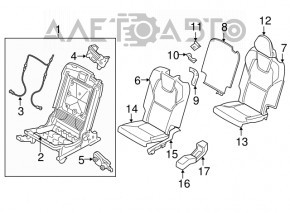 Rear row of seats left 3rd row Volvo XC90 16-23 black leather