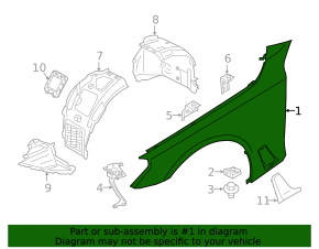 Front left wing BMW 7 G11 G12 16-19