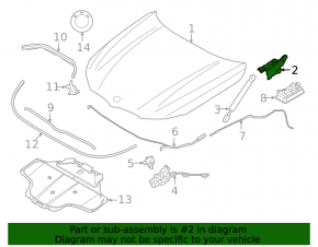 Left hood hinge for BMW 5 G60 24-25