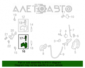 Door hinge lower rear left Mini Cooper Countryman R60 10-16