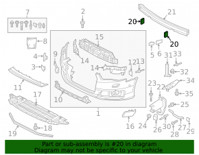 Front bumper absorber left Audi A6 C7 16-18 rest