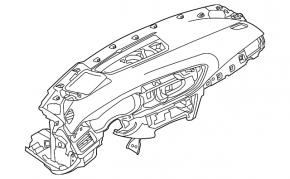 Audi A6 C7 16-18 Restyling Front Dashboard with AIRBAG, without projection, brown, beige lower trim, with trim