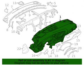 Audi A6 C7 16-18 Restyling Front Dashboard with AIRBAG, without projection, brown, beige lower trim, with trim