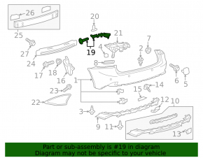 Rear bumper mount right Lexus IS 14-20