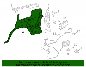 Rear left wing Lexus LX 08-15