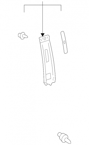 Left center pillar trim, upper belt, Toyota Highlander 2001-2007, beige