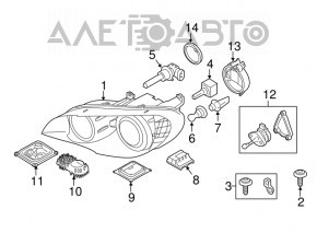 Right front headlight BMW X5 E70 07-11 Dorest xenon
