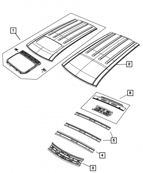 Roof metal Dodge Journey 11-20 without hatch, sawed off, butts, without rails