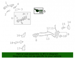Front left lock cylinder Toyota Prius 50 16-22