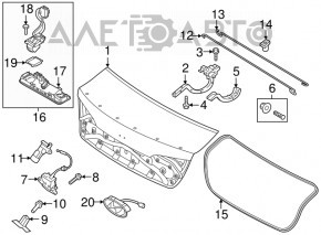 Hyundai Sonata 15-17 trunk lid