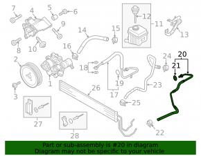 Low pressure hose power steering Audi Q7 4L 10-15 return