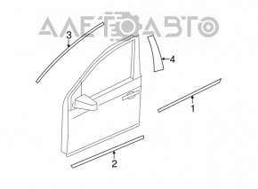 Lower front left door trim for Nissan Murano z51 09-14 chrome