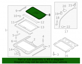 Kia Niro 17-22 sunroof glass