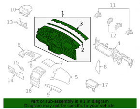 Front dashboard without airbag for Kia Sorento 2014-2015