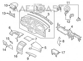 Front dashboard without airbag for Kia Sorento 2014-2015