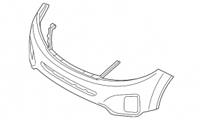 Kia Sorento 2014-2015 bare front bumper, upper part