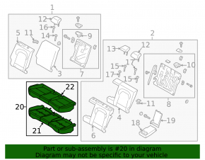 Rear row of seats 2 row Hyundai Kona 18-23