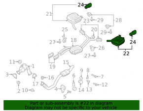 Muffler rear part barrel left Audi Q5 8R 13-17 3.0 tfsi