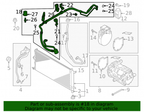 Kia Niro 23-26 PHEV heater-condenser air conditioner tube