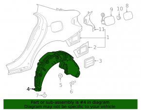 Rear left fender liner for Mercedes A-class V177 19-22