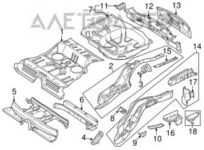 Rear panel Ford Explorer 11-19 2 parts white