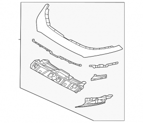 Upper radiator grille trim assembly Mazda CX-30 20-21 black