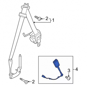 Ford Mustang mk6 passenger seat belt latch 18-