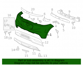 Honda CRZ 11-12 rear bumper, black