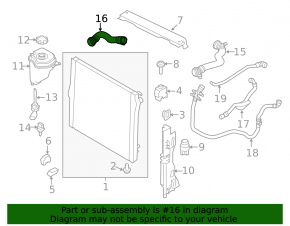 Lower radiator cooling hose BMW X5 F15 14-18 3.0D