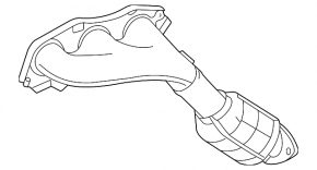 Right exhaust manifold with catalytic converter for Lexus IS250 14-17, rusty