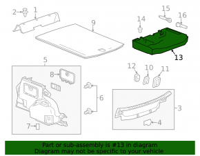 Foam tool holder for Cadillac CTS 14-19