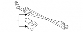 Windscreen wiper linkage with motor for Audi Q7 18-24