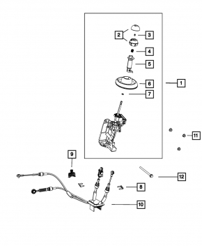 Gear shifter Fiat 500 12-17 manual without handle