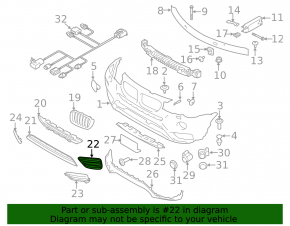 Lower grille front bumper left BMW X3 F25 15-17 structure