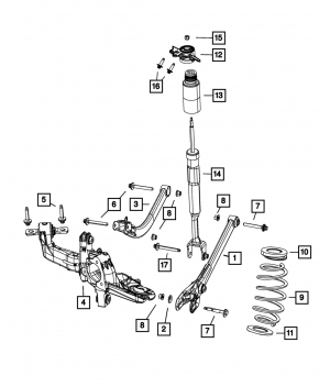 Spring rear left Dodge Dart 13-16