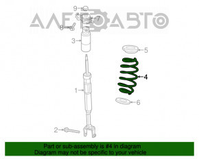Spring rear left Dodge Dart 13-16