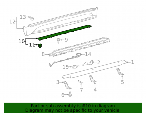 Right side step sill trim for Lexus LX570 08-13